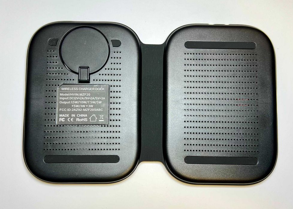Încărcător Wireless Magnetic 3-în-1 pliabil - 15W Fast Charge - Negru