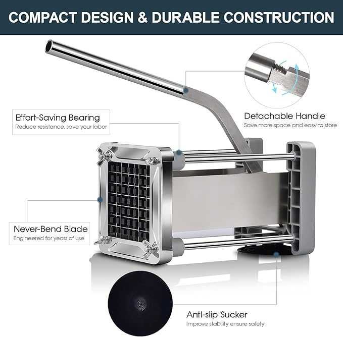 Taietor Profesional de Cartofi prajiti, Sopito,  Lama de 9 mm