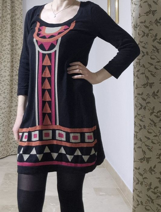 Rochie  pulover ESPRIT Fusta rosu si negru Pulover Guess