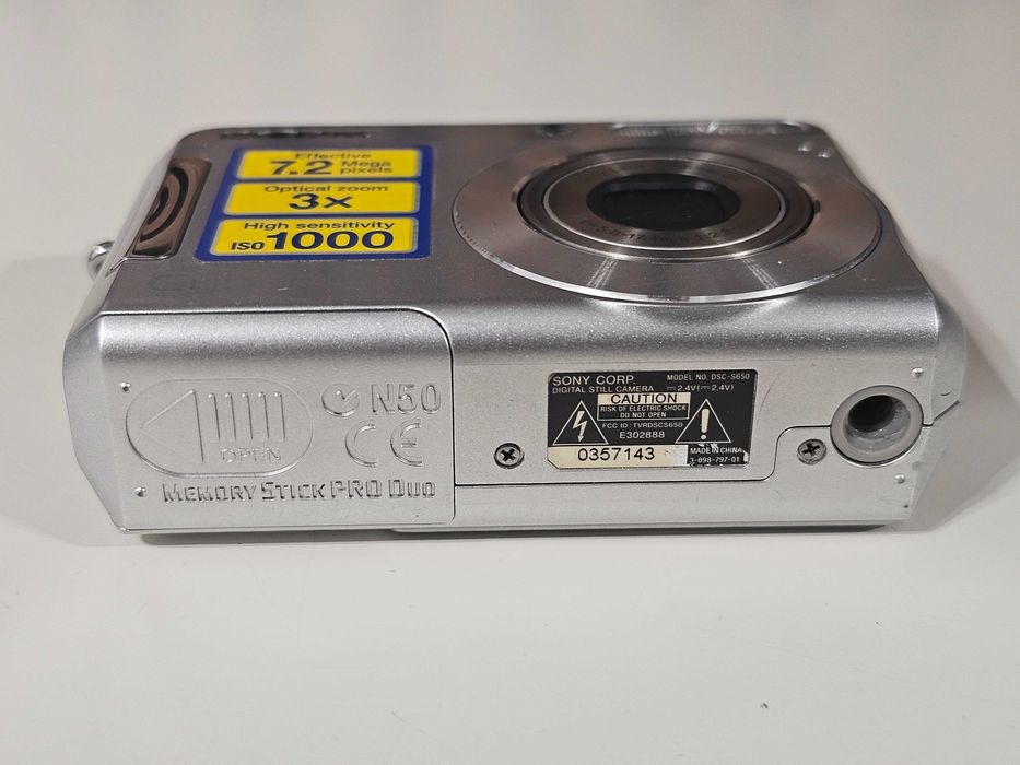 Y2K Aparat foto digital compact Sony S650 7.2MP 3xZoom