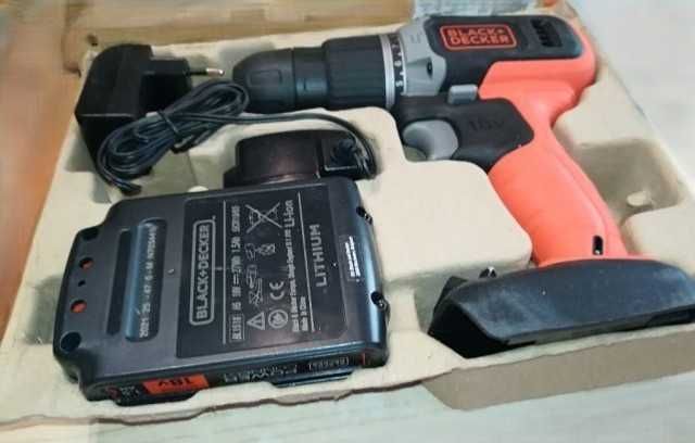 Винтоверт Ударен Black and Decker 18V +  батерия + зарядно