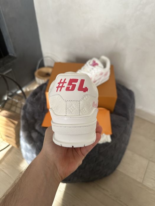 Louis Vuitton LV Trainers Takashi Murakami White Flowers / Alb Roz