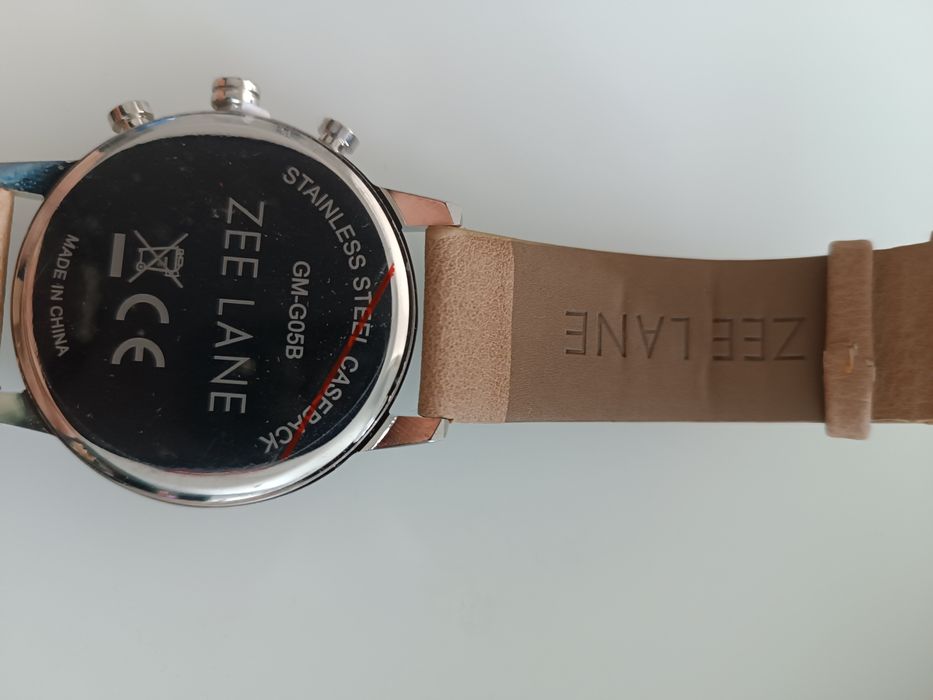 ** Мъжки часовник Zee Lane Collection, кожена каишка,ЧИСТО НОВ **