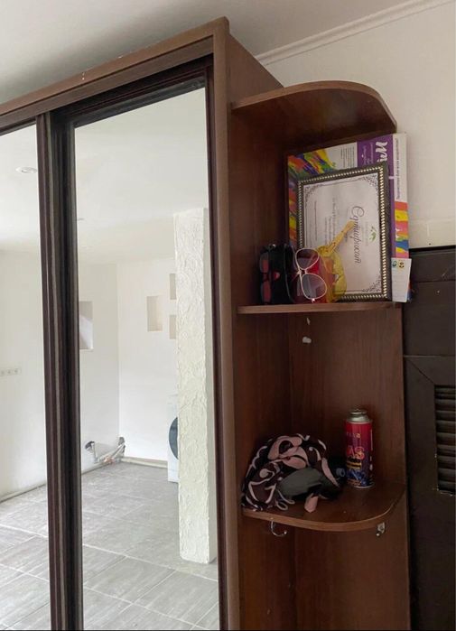 Шкаф купе с зеркалами и полками