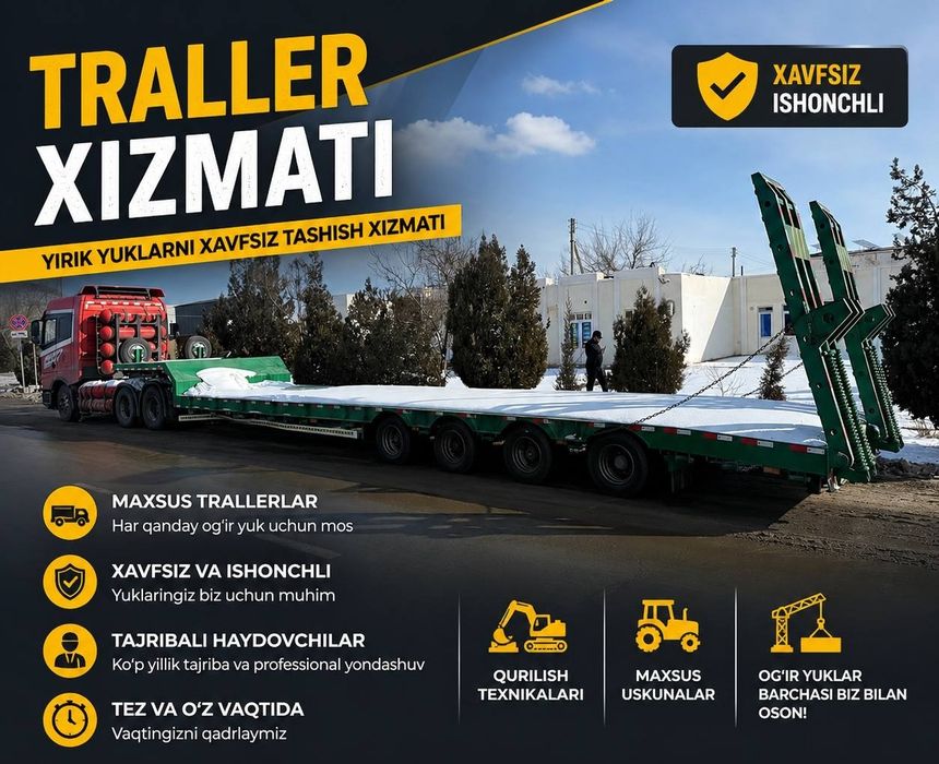 Traller xizmati Bor arzon yetkazish xizmati