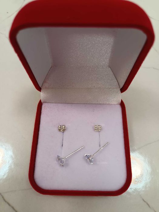 Сребърни обеци, обици с камък