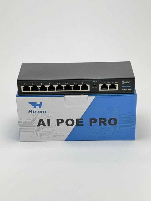 Свитч для видеонаблюдения. Ai PoE Switch 4+2 10/100mb. 8+2 10/100mb.