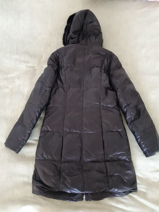 Продам кожаный пуховик