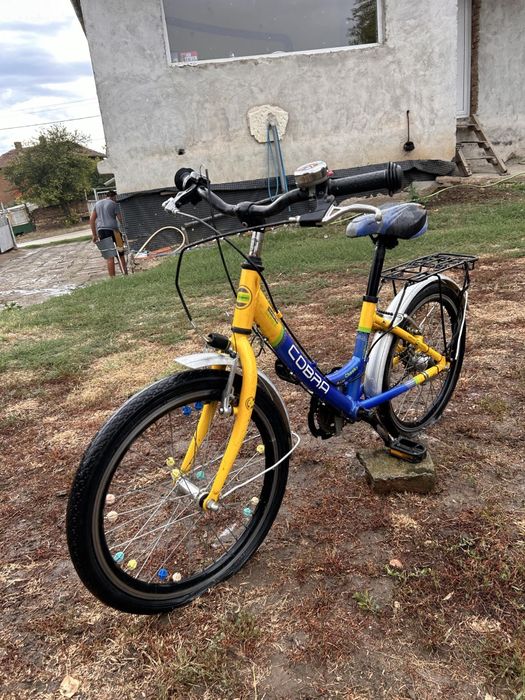 Велосипед син и жълт