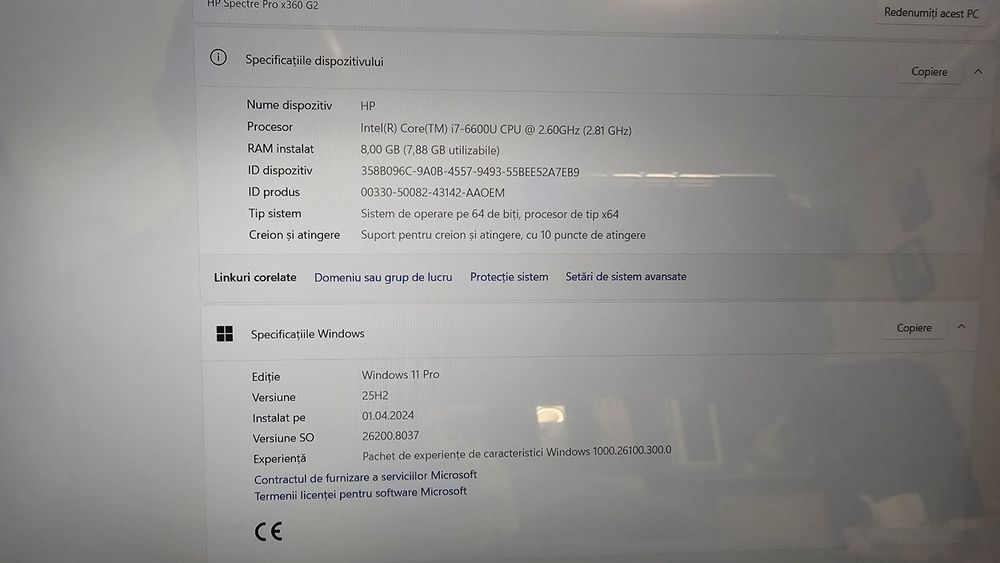 Laptop convertibil HP Spectre X360 G2