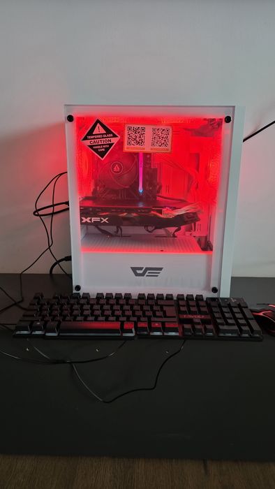 PC Gaming complet Alb RGB - i3 9100F, RX 580 8GB, 16GB RAM + Cadou Tastatură și Mouse
