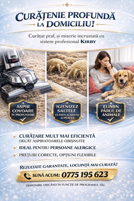 Curățare Covoare & Saltele la Domiciliu – Aspirare Profesională Kirby