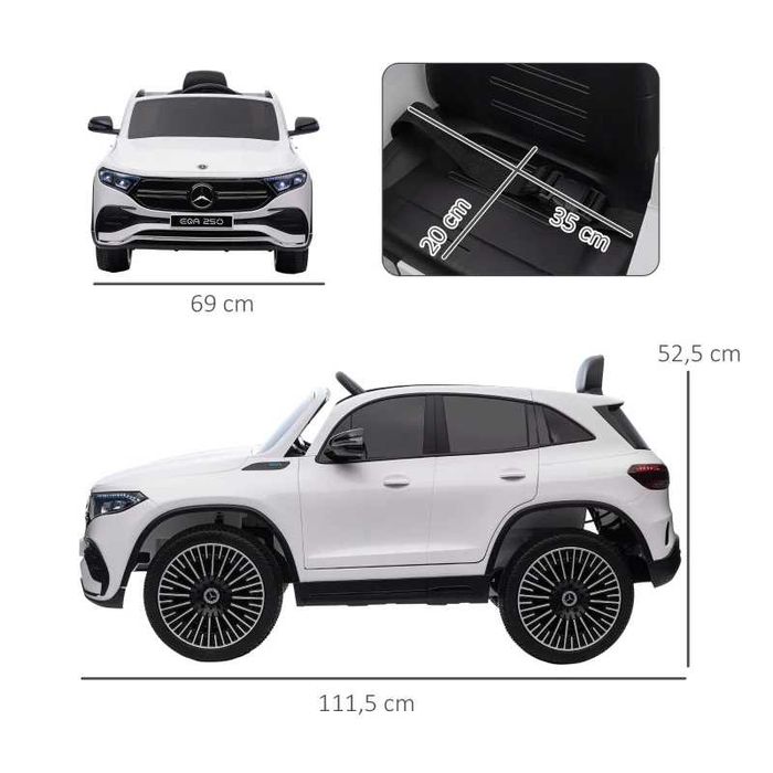 Електрическа детска количка HOMCOM, лицензирана за Mercedes-Benz EQA