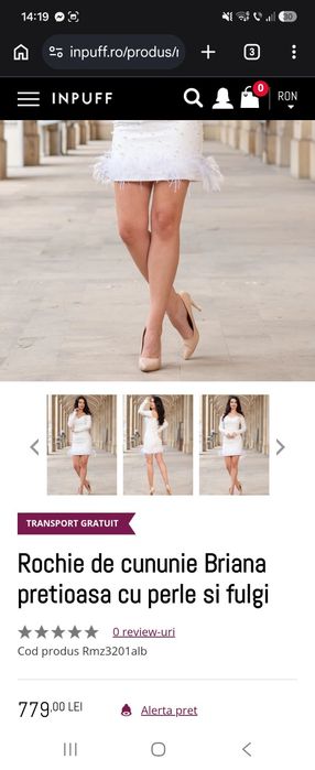 Rochie eleganta de cununie -  perle & pene