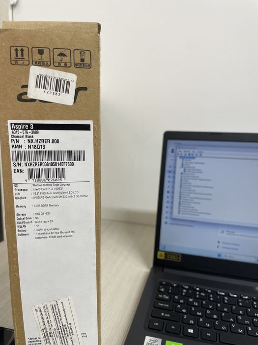 Ноутбук Acer i3-1005G1