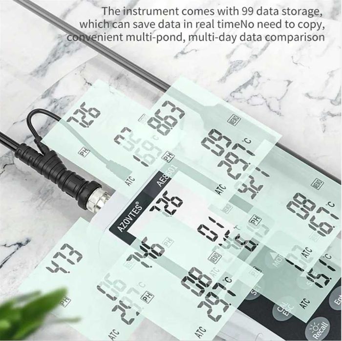 Портативный pH-метр Azovtes AE8601 - Тестер воды и кислотности