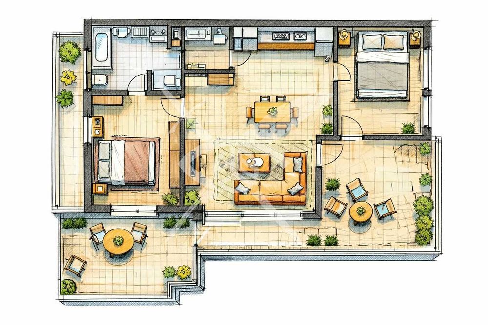 Тристаен апартамент в кв. Малинова долина № 102497