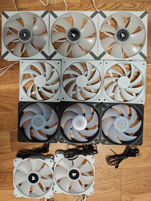3 ventilatoare 120mm cooler master negre sickleflow RGB PWM