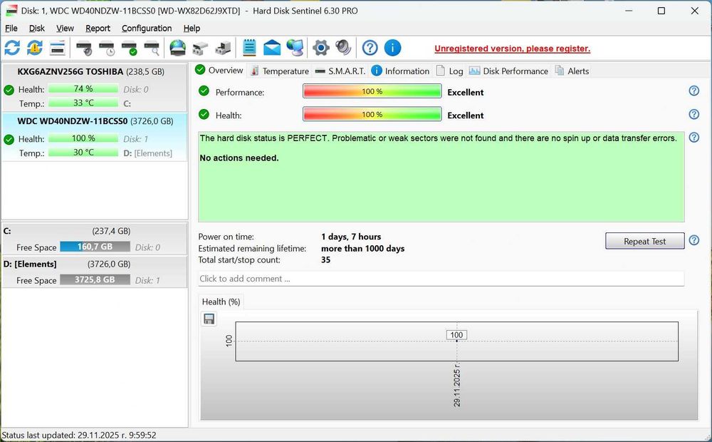 Преносим хард диск WD Element 4TB на 2 дена работа