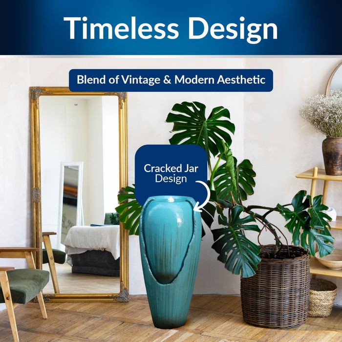 Fântână de exterior cu borcan antic, înaltă de 84 cm Alpine