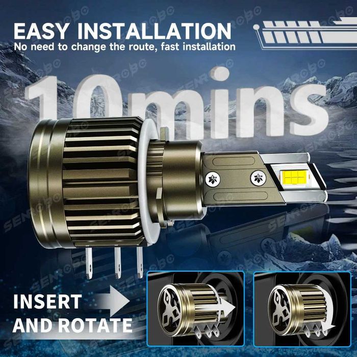 Мощни LED Крушки H15 Златна Серия – 100W – Перфектен Фокус  ГАРАНЦИЯ