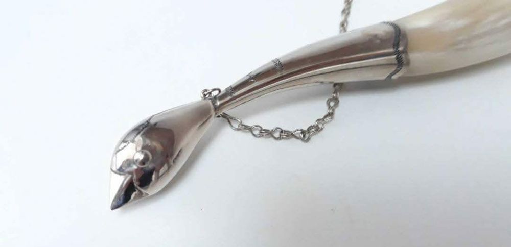 Corn de bivol pentru vin, traditional rusesc, argint , vanatoare