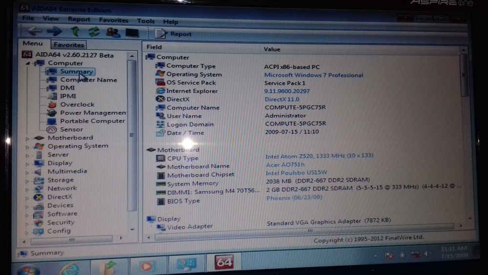 Acer aspire ONE AO751H / ZA3, D260 , DV7, Displayuri 10 - 17,3 inch