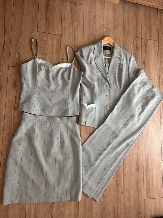 Costum elegant 4 piese cu dungi – Kasider Ladies Fashion