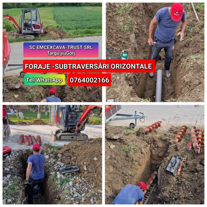 Foraje subtranversari orizontale cu racheta pneumatica sau foreza Gorj