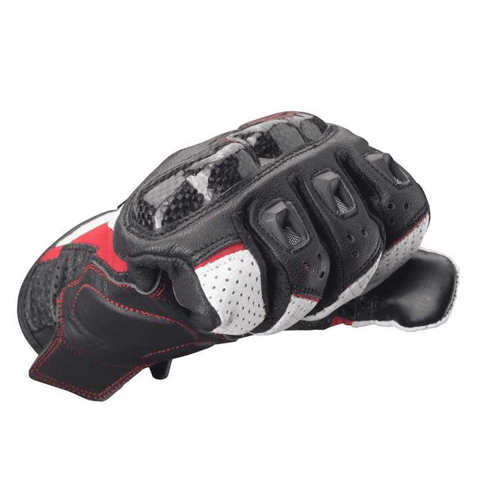 Mănuși Moto Piele Perforată PES Protecție Carbon Touchscreen Ventilate