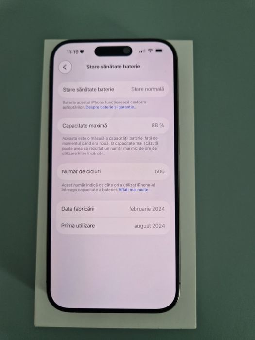 Iphone 15 pro,128 GB,sanatate baterie 88%