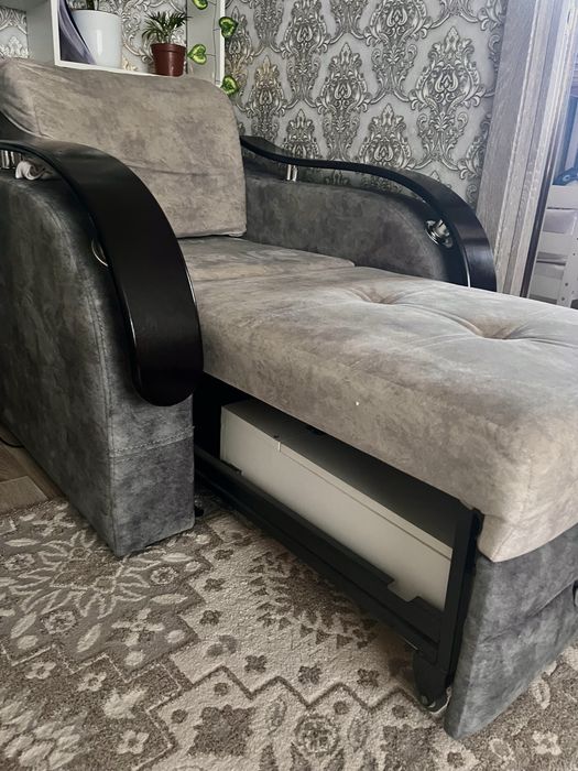 Кресло- кровать серый