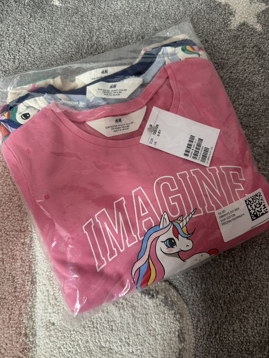 5бр. детски блузки за момиченце H&M размер 122/128