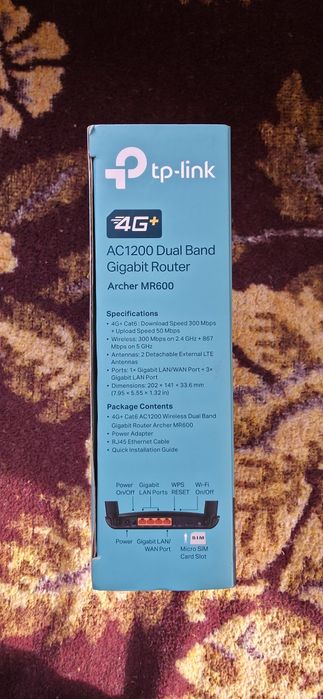 Продавам мощен 4G рутер TP link Archer MR600 за  зони със слабо покритие