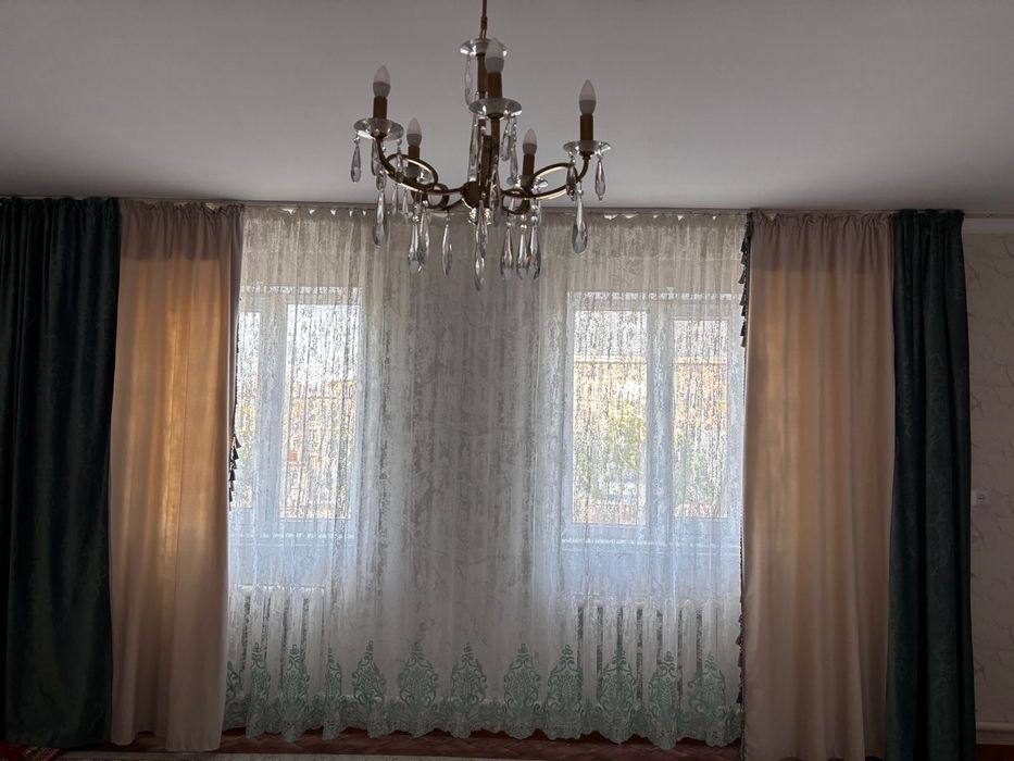 Шторы + тюль мраморн