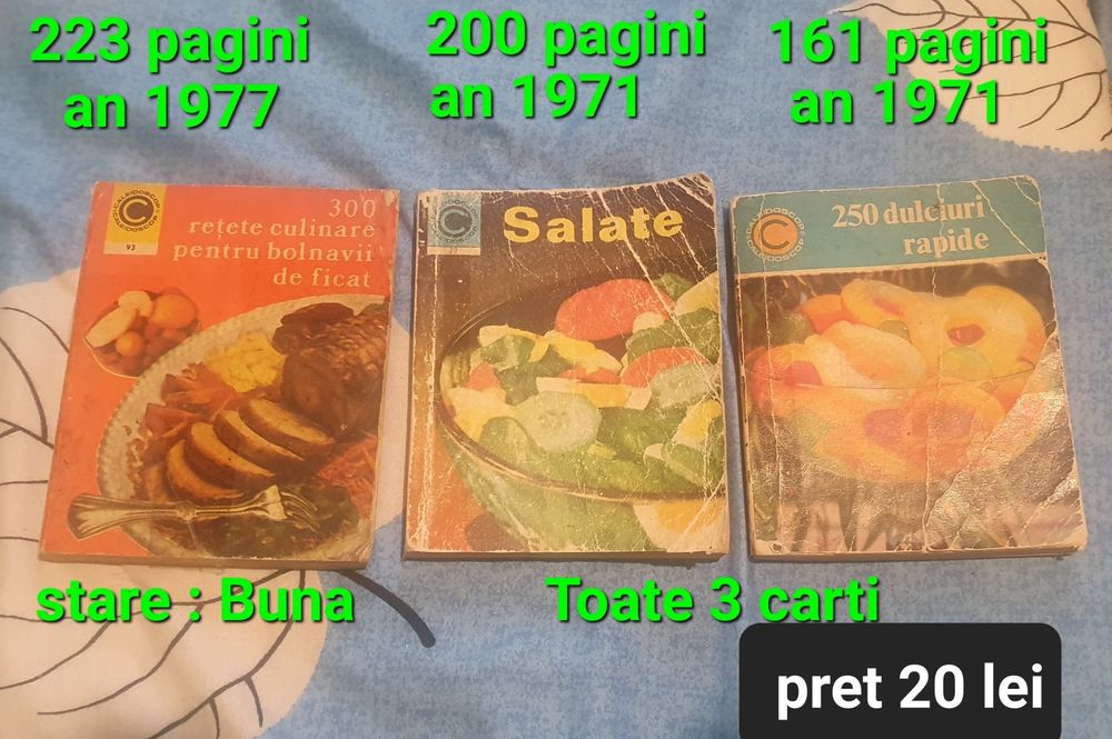 Carti vechi cu Retete 3 buc.