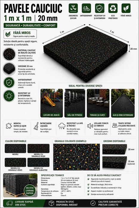 Producator pavele cauciuc, pavaj cauciuc, dale cauciuc, loc de joaca, Sala fitness, 1mx1m