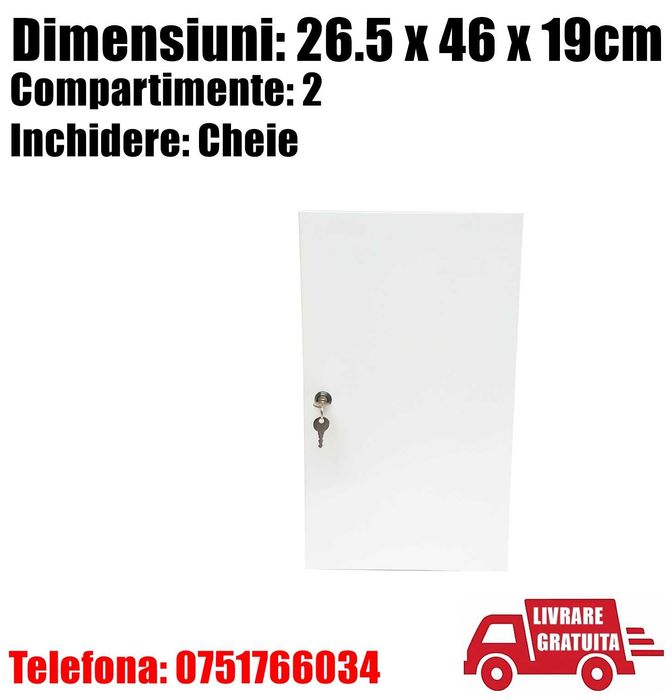 Dulap Cabinet Metalic Medical Trusa Prim Ajutor + Cheie 26 x 46 x 19cm