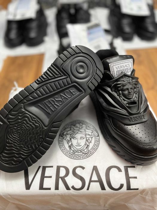 ->PREȚ NEBUN<- Adidași~sneakers high-top bărbați Versace Odissea Black (săculeț de transport CADOU/Livrare cu verificare)