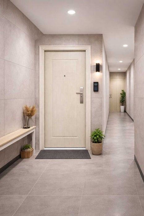Usa Intrare Metalica Stanga Bej Apartament Birou Sediu LIN 205x88cm + LIVRARE GRATUITA !