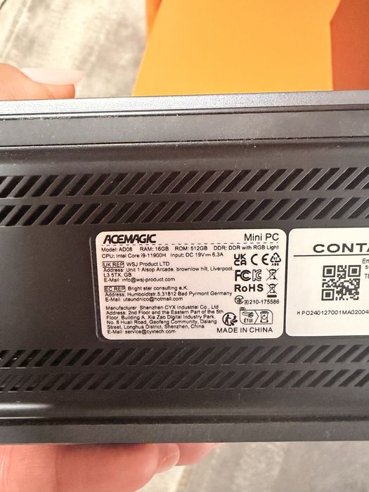 Mini PC Gaming ACEMAGIC AD08 – Intel Core i9, 16GB RAM, 512GB SSD, RG