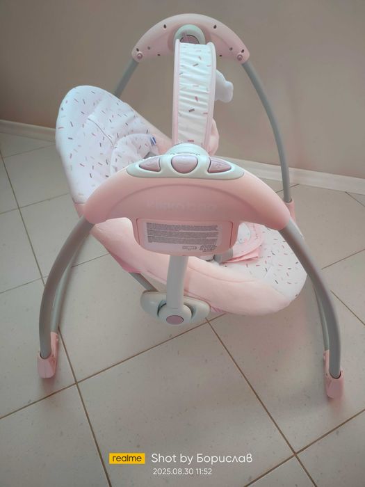 Бебешка електрическа люлка -розова