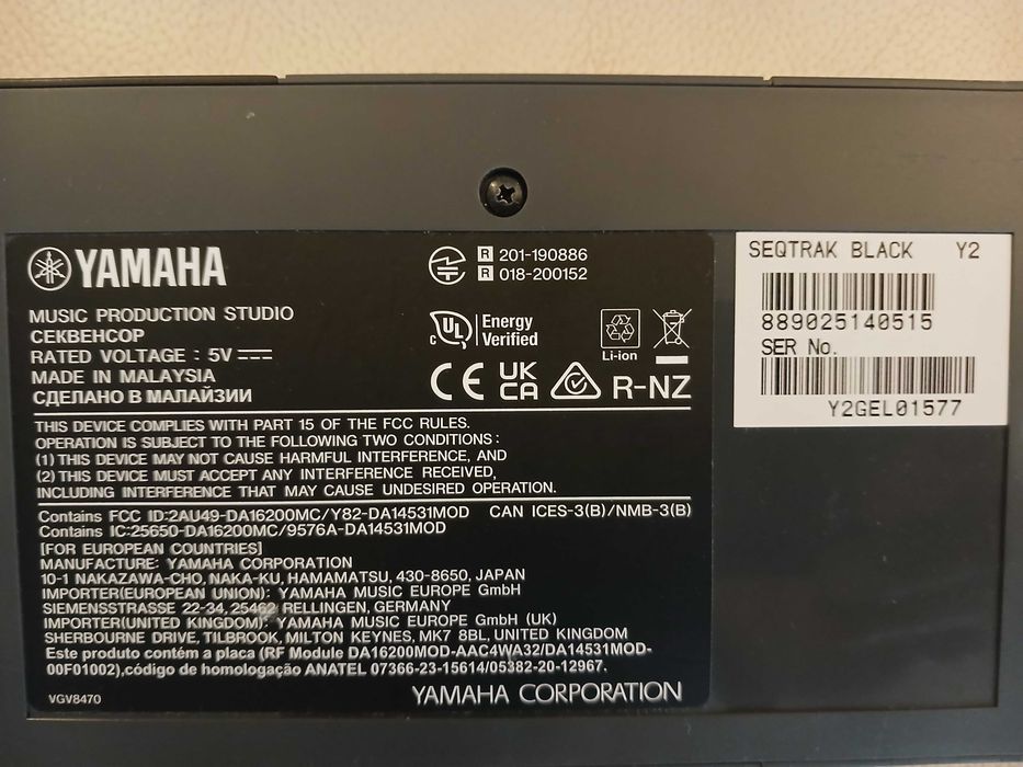 Yamaha Seqtrak sintetizator, sampler