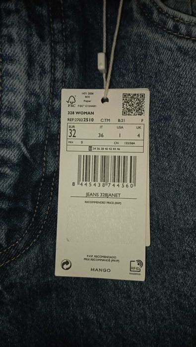 High waist Tapered Jeans Mango 32