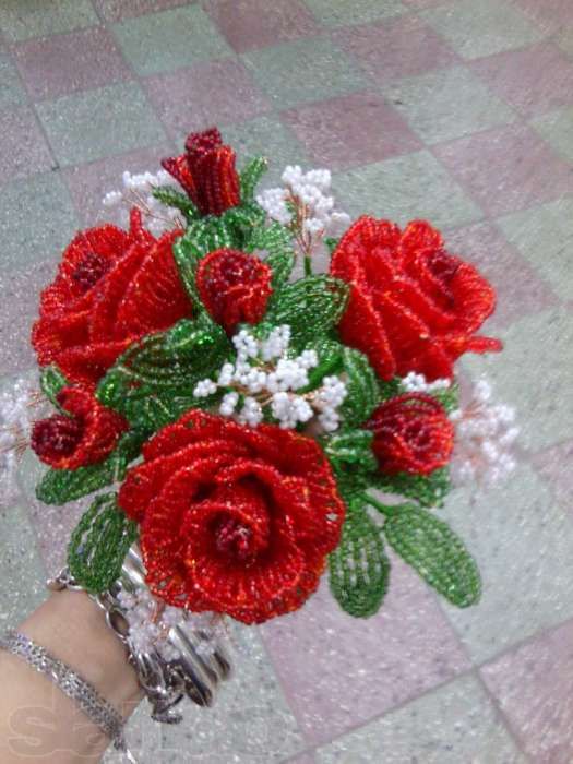 Свадебные букеты из бисера