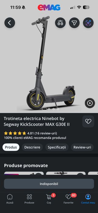 Trotinetă Ninebot by Segway KickScooter MAX G30E II