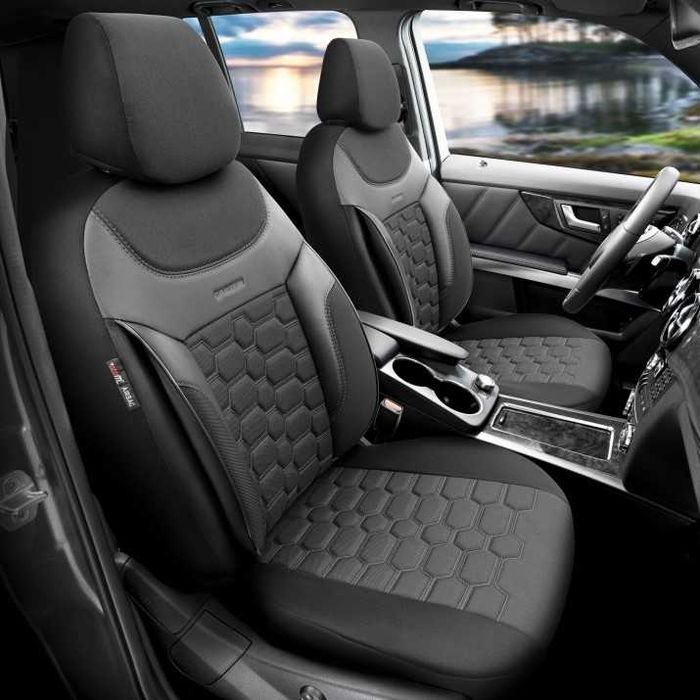 К-т Луксозна Тапицерия Automat-OTOM, Черна със сив шев, CARBON Design