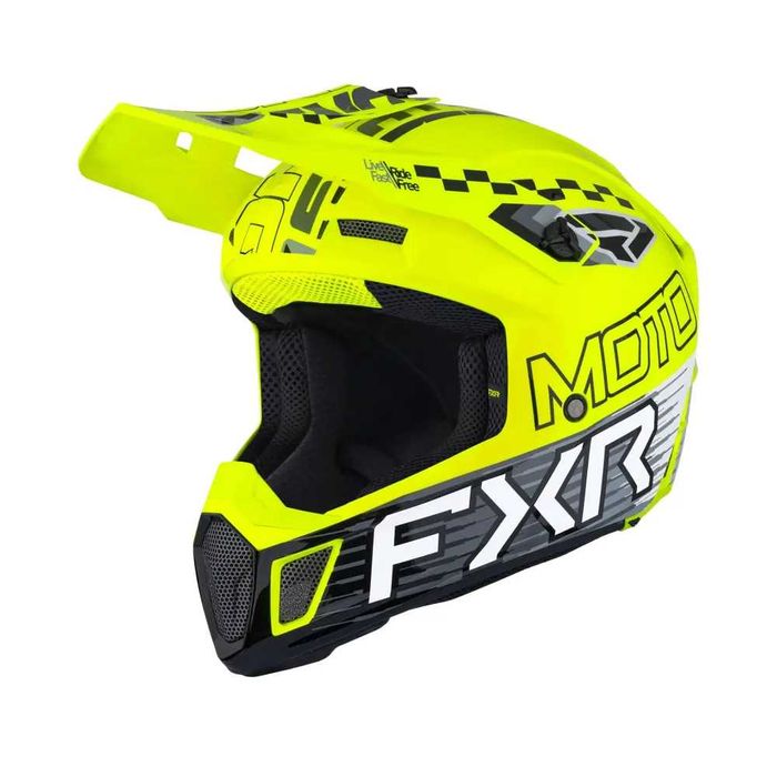 FXR Каска Clutch Race Div MX26 Blue/HiVis/Red