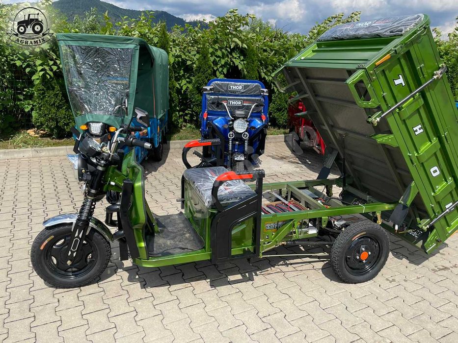Triciclu electric nou THOR WORKER 1000W cu bena Agramix