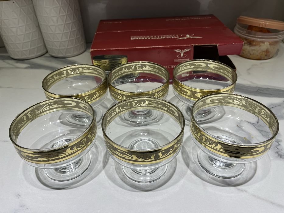 Креманки 6 штук гус хрусталь